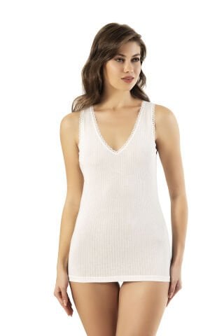 Kota 6658 Viskon Raporlu Kaşkorse Dantel Detaylı Bayan Atlet 6'lı