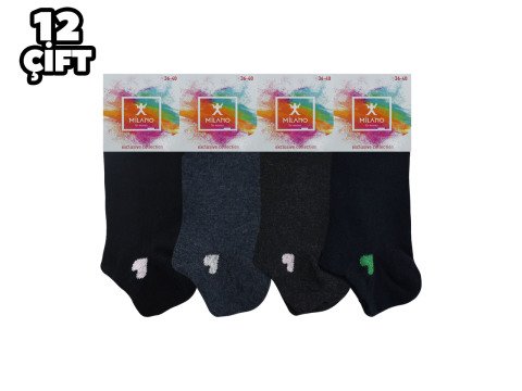 Milano 013-3 Bayan Penye Patik Çorap 12'li