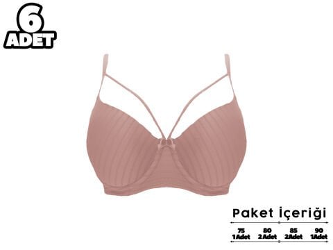 Liza 2040 Balenli Desteksiz Sütyen 6'lı