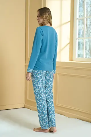 Pijadore 2216 (M-L-XL-XXL) Uzun Kollu Bayan Pijama Takım 4'lü