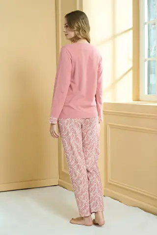 Pijadore 2216 (M-L-XL-XXL) Uzun Kollu Bayan Pijama Takım 4'lü