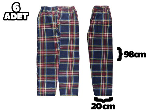 Hilal Yıldız 001 Ekose Cepli Erkek Tek Alt 6'lı