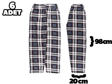 Hilal Yıldız 002 Ekose Cepli Erkek Tek Alt 6'lı