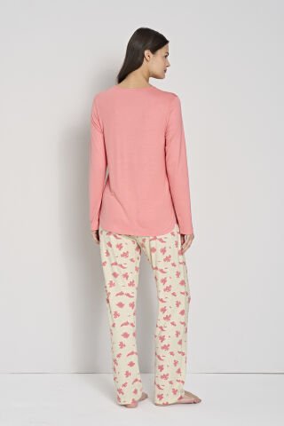 Pijadore 1908 (2XL-3XL-4XL-5XL) Battal Beden Uzun Kollu Bayan Pijama Takım 4'lü SOMON - SERİ-4-LÜ