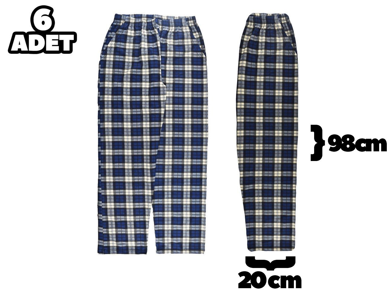 Hilal Yıldız 003 Ekose Cepli Erkek Tek Alt 6'lı