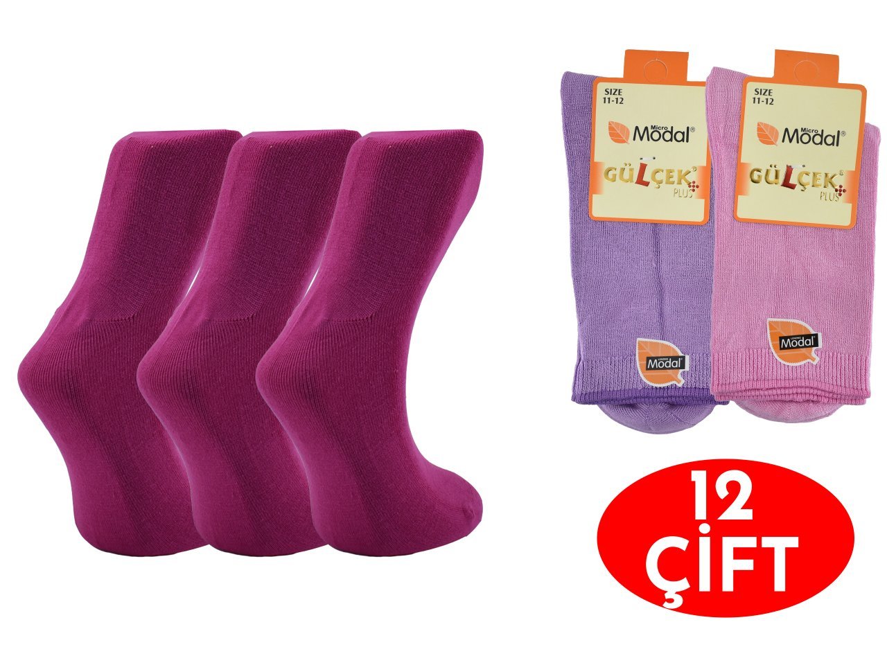 Gülçek Kız Erkek Çocuk Modal Çorap 12'li