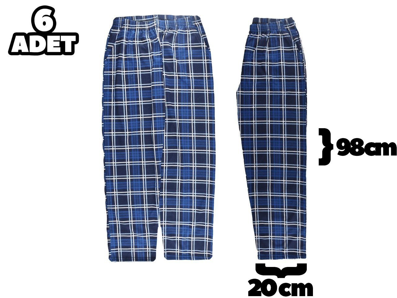 Hilal Yıldız 004 Ekose Cepli Erkek Tek Alt 6'lı