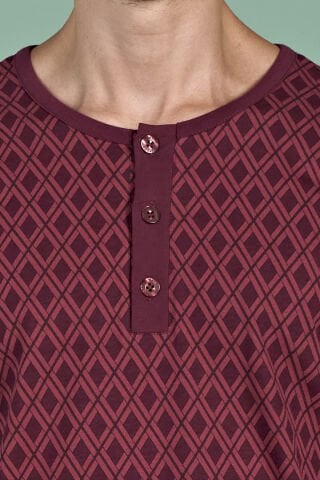 Pijadore 1968 (M-L-XL-XXL) Uzun Kollu Erkek Pijama Takım 4'lü BORDO - M-L-XL-XXL