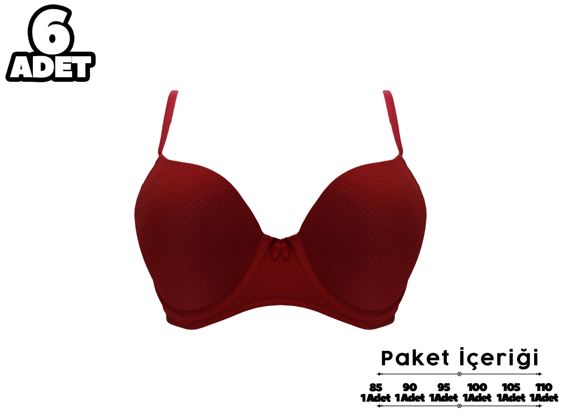 Liza 2090 C Cup Jakarlı Bayan Desteksiz Sütyen 6'lı