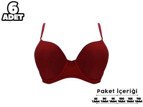 Liza 2090 C Cup Jakarlı Bayan Desteksiz Sütyen 6'lı