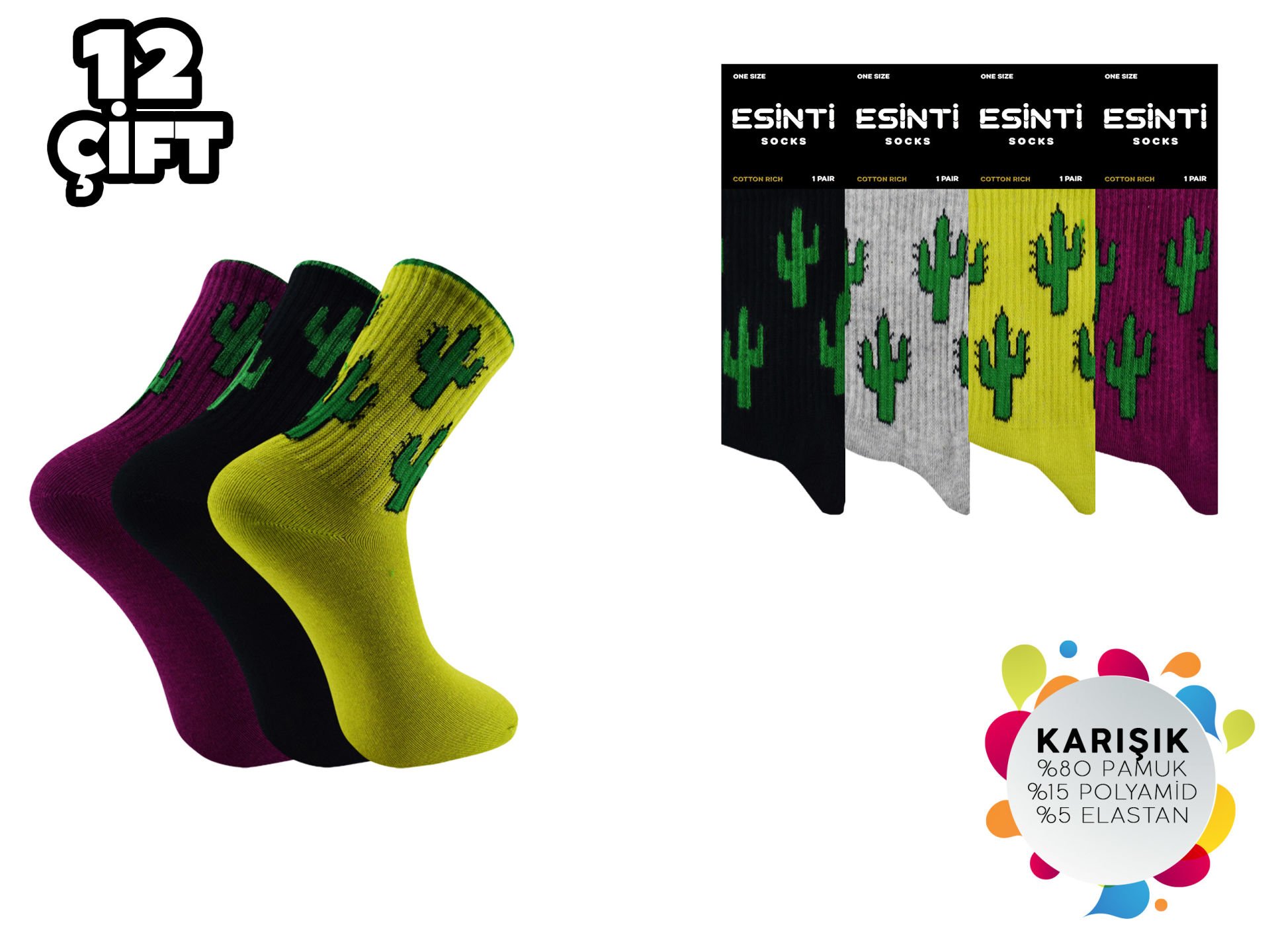 Esinti 20-12 Bayan Kolej Çorap 12'li