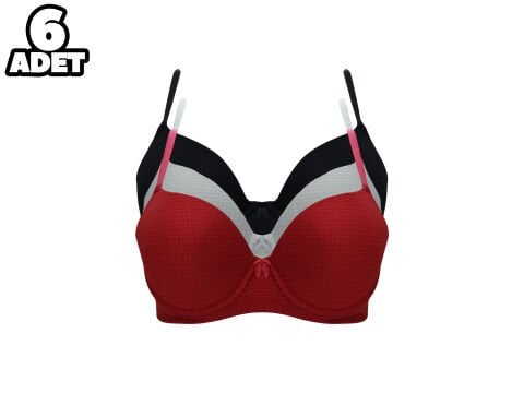 Liza 2080 Jakarlı Bayan Desteksiz Sütyen 6'lı