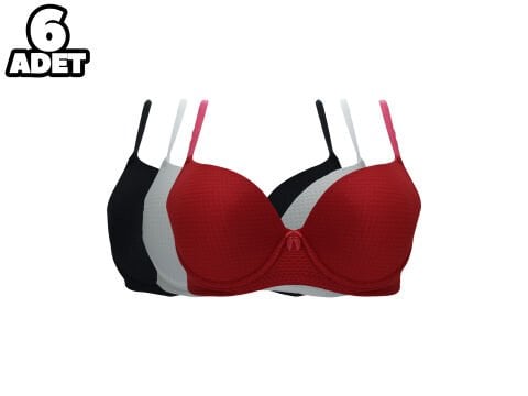 Liza 2080 Jakarlı Bayan Desteksiz Sütyen 6'lı
