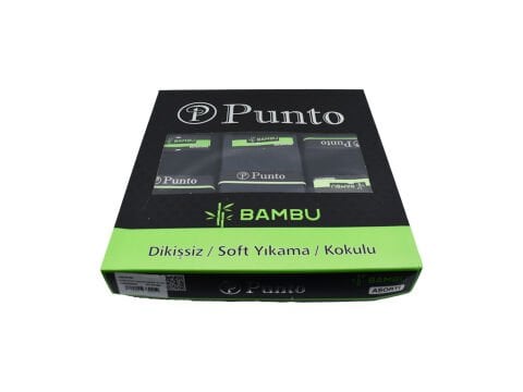 Punto 6700 Yıkamalı Dikişsiz Ter Emici Erkek Bambu Çorap 12'li