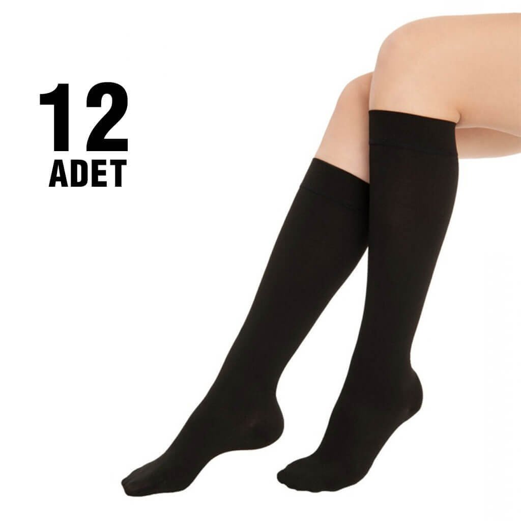 Saks Micro 50 Denye Bayan Dizaltı Çorap 12'li