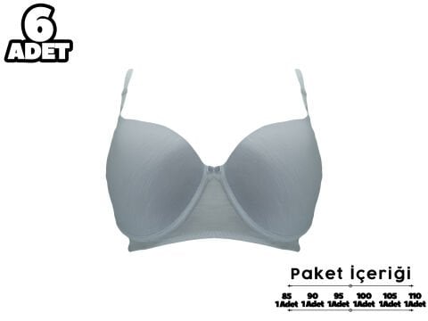 Liza 2110 C Cup Balenli Desteksiz Bayan Sütyen 6'lı