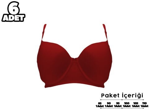 Liza 2110 C Cup Balenli Desteksiz Bayan Sütyen 6'lı