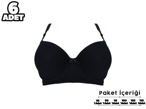 Liza 2110 C Cup Balenli Desteksiz Bayan Sütyen 6'lı