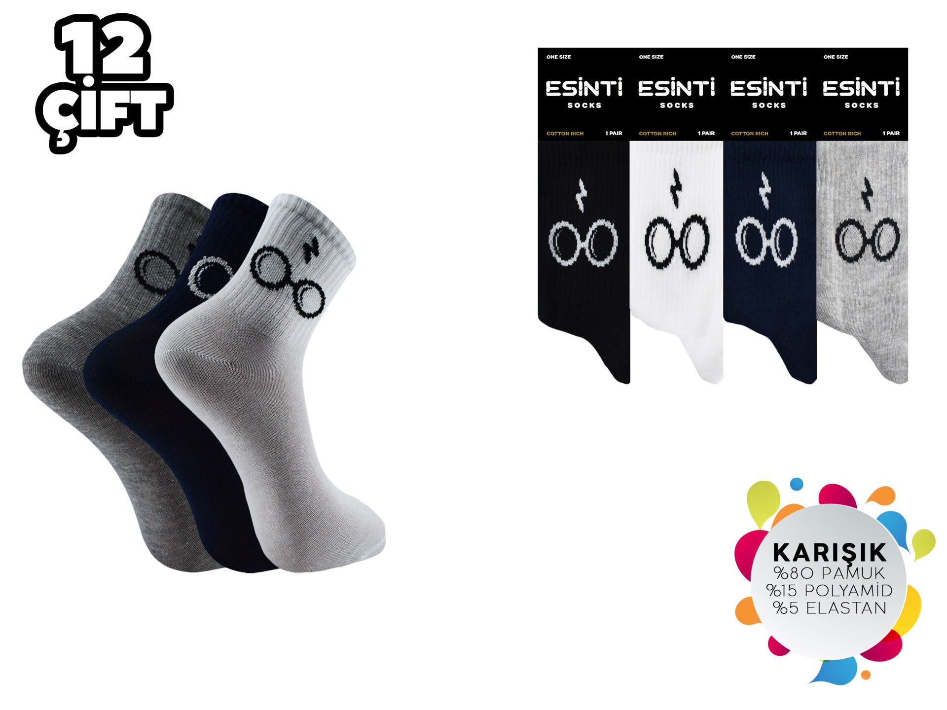 Esinti 20-1 Bayan Kolej Çorap 12'li