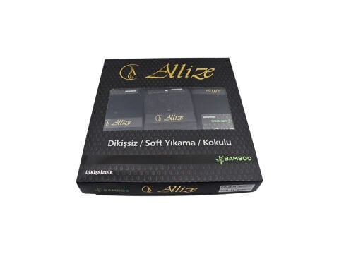 Allize 1245 Yıkamalı Dikişsiz Ter Emici Erkek Bambu Çorap 12'li
