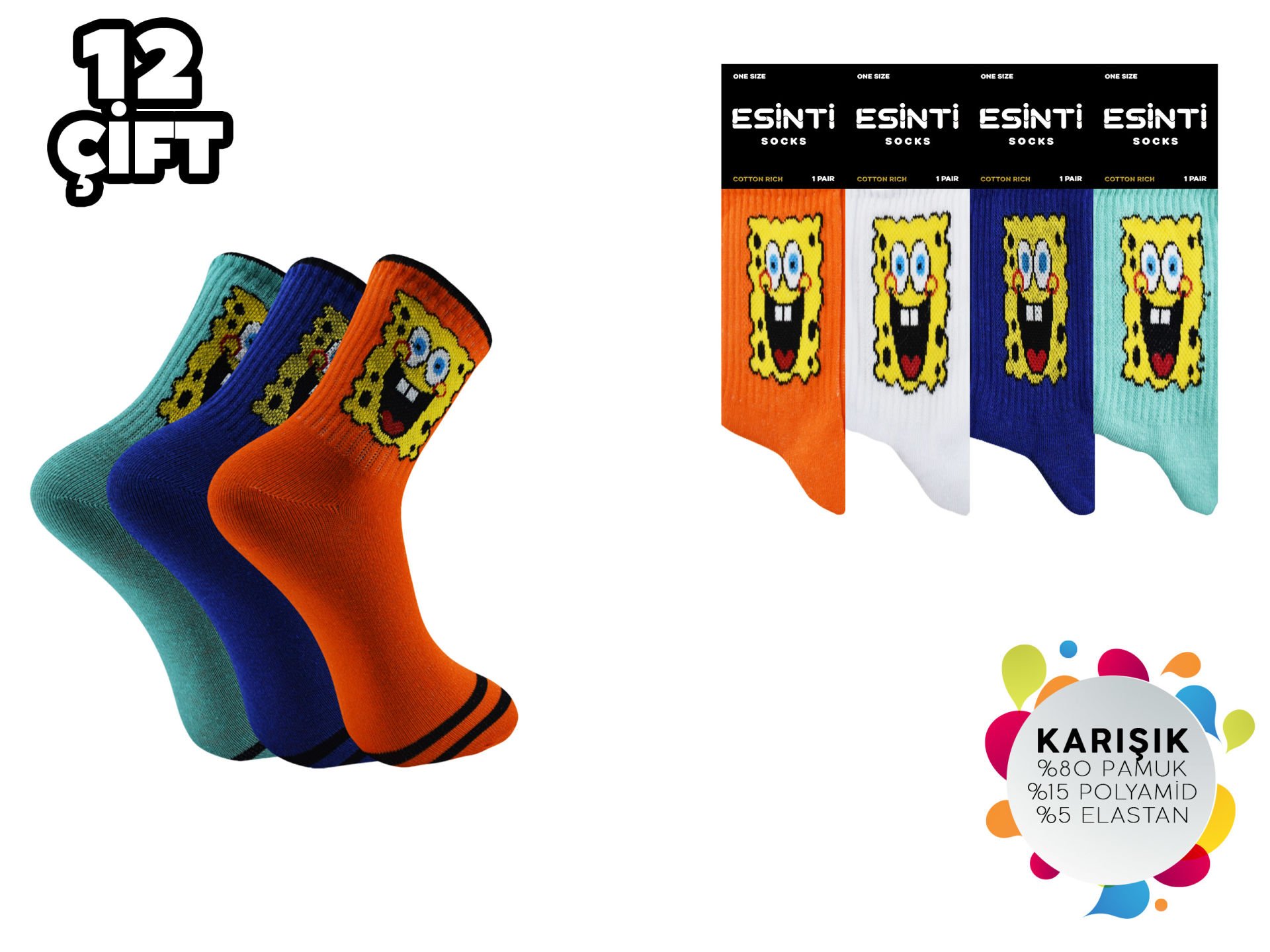 Esinti 20-4 Bayan Kolej Çorap 12'li