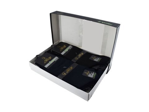 Allize 6820 Yıkamalı Dikişsiz Ter Emici İnce Erkek Bambu Çorap 12'li