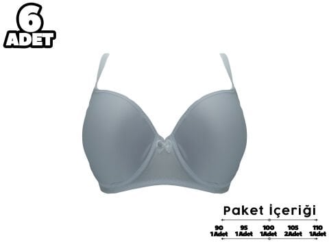 Liza 2120 C Cup Balenli Desteksiz Bayan Sütyen 6'lı
