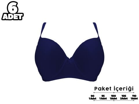 Liza 2120 C Cup Balenli Desteksiz Bayan Sütyen 6'lı