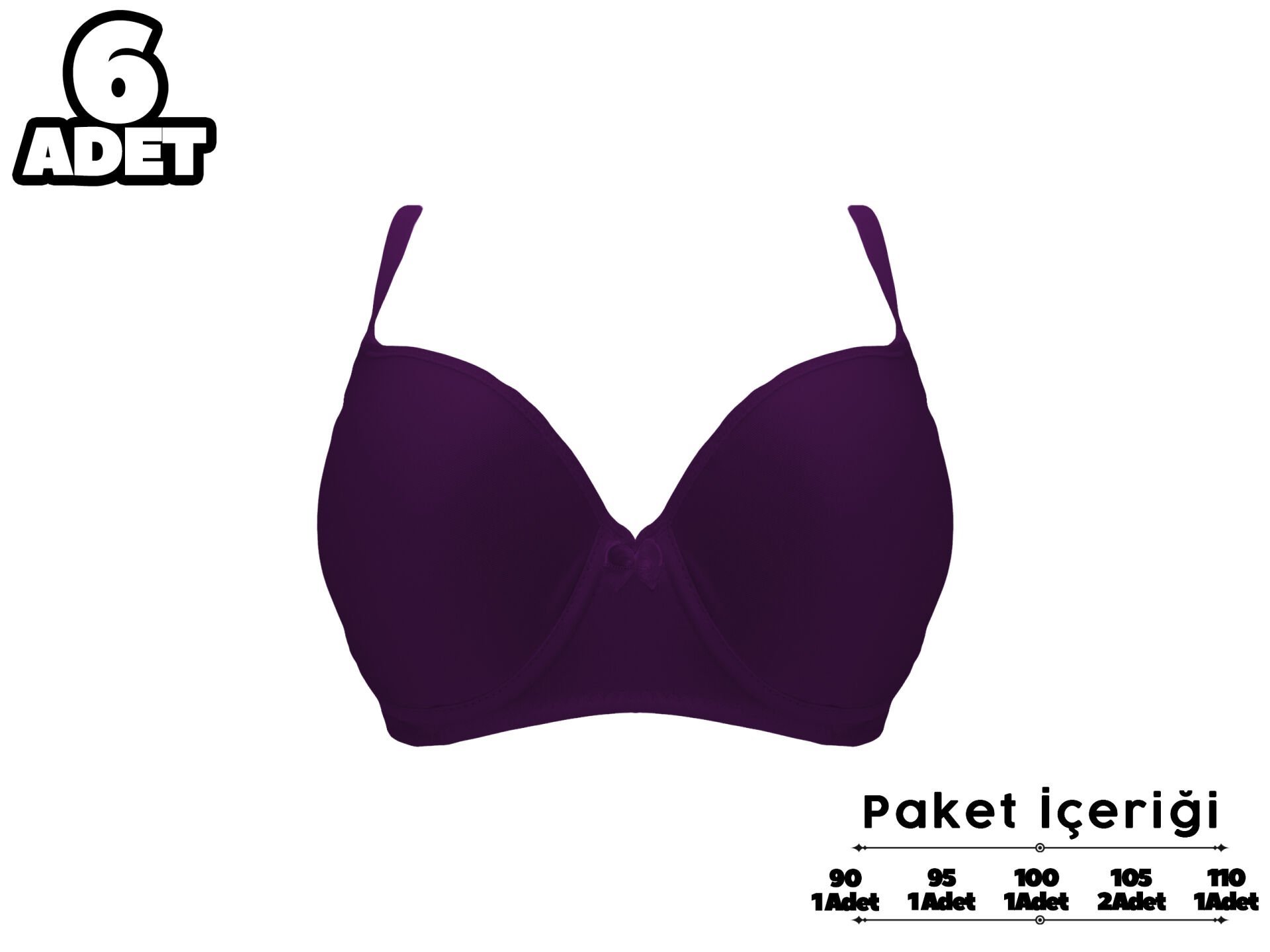 Liza 2120 C Cup Balenli Desteksiz Bayan Sütyen 6'lı