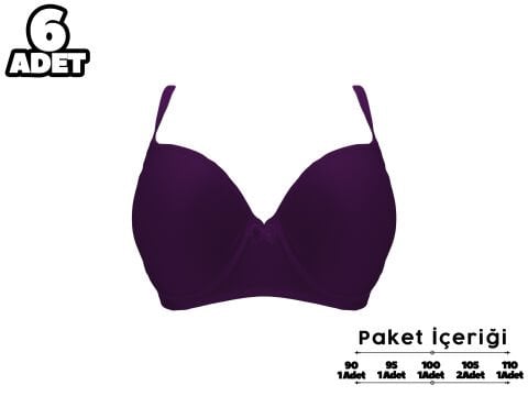 Liza 2120 C Cup Balenli Desteksiz Bayan Sütyen 6'lı