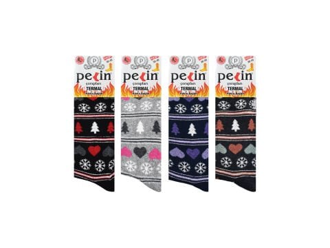 Pelin 10-12 Kışlık Bayan Termal Havlu Çorap 12'li