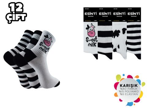 Esinti 20-8 Bayan Kolej Çorap 12'li
