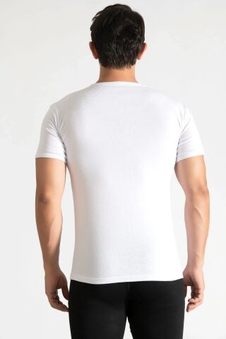 Tutku Erkek Ribana V Yaka Fanila BEYAZ - XL