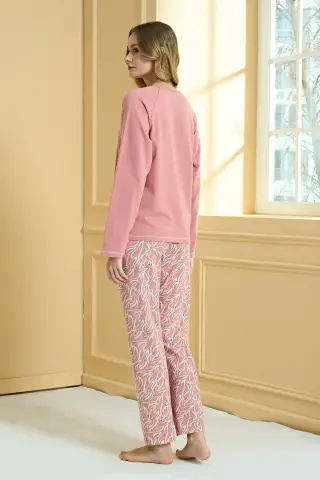 Pijadore 2217 (M-L-XL-XXL) Uzun Kollu Bayan Pijama Takım 4'lü