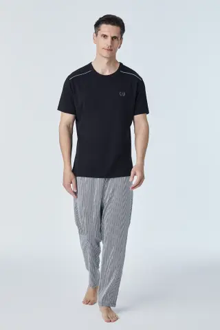 Pijadore 2114 (M-L-XL-XXL) Kısa Kollu Erkek Pijama Takım 4'lü