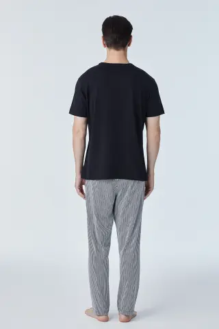 Pijadore 2114 (M-L-XL-XXL) Kısa Kollu Erkek Pijama Takım 4'lü