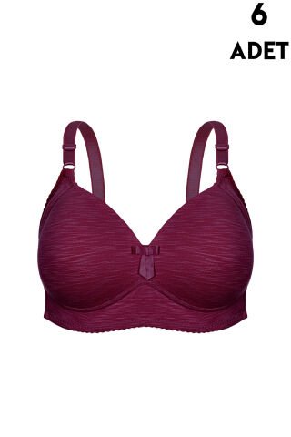 Aysemin 5140 C Cup (85-90-95-100-105) Balensiz Desteksiz Bayan Sütyen 6'lı