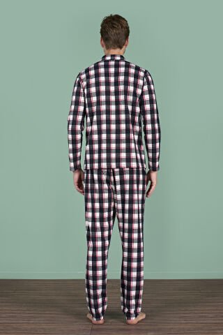 Pijadore 1962 (M-L-XL-XXL) Uzun Kollu Erkek Pijama Takım 4'lü SİYAH - M-L-XL-XXL