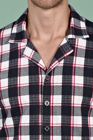 Pijadore 1962 (M-L-XL-XXL) Uzun Kollu Erkek Pijama Takım 4'lü SİYAH - M-L-XL-XXL