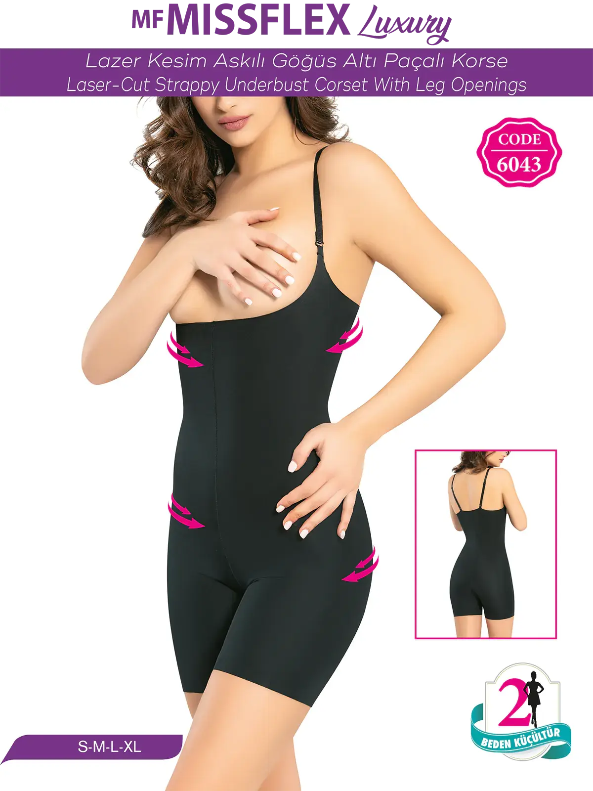 MF MISS FLEX 6043 Lazer Kesim Göğüs Altı Paçalı Korse