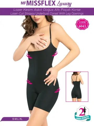 MF MISS FLEX 6043 Lazer Kesim Göğüs Altı Paçalı Korse