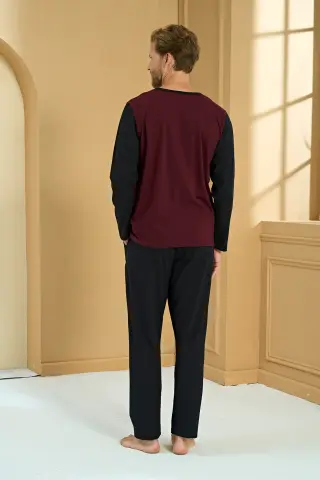 Pijadore 2283 (M-L-XL-XXL) Uzun Kollu Erkek Pijama Takım 4'lü