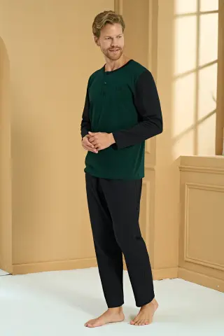 Pijadore 2283 (M-L-XL-XXL) Uzun Kollu Erkek Pijama Takım 4'lü