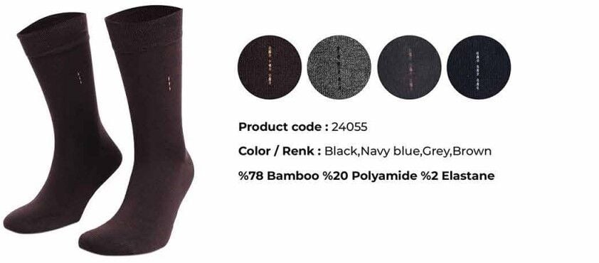 Aytuğ 24055 (41-45) Dikişsiz Erkek Bambu Soket Çorap 12'li