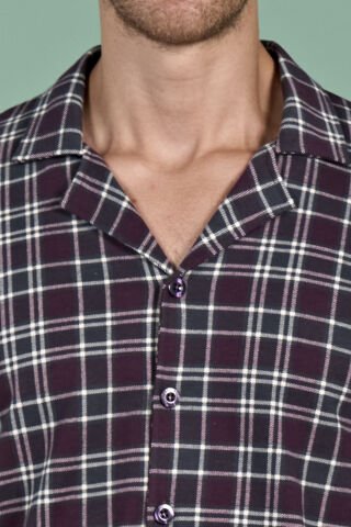 Pijadore 1954 (M-L-XL-XXL) Uzun Kollu Erkek Pijama Takım 4'lü BORDO - M-L-XL-XXL