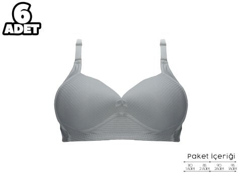 Liza 2150 Balensiz Jakarlı B Cup Desteksiz Bayan Sütyen 6'lı
