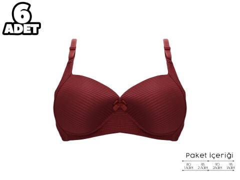 Liza 2150 Balensiz Jakarlı B Cup Desteksiz Bayan Sütyen 6'lı