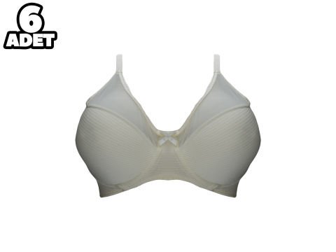 Aysemin 5001 B Cup (75-80-85-90) Balenli Destekli Bayan Sütyen 6'lı