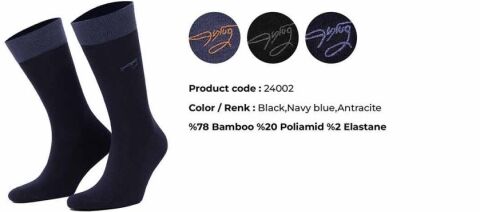 Aytuğ 24002 (41-45) Dikişsiz Erkek Bambu Soket Çorap 12'li