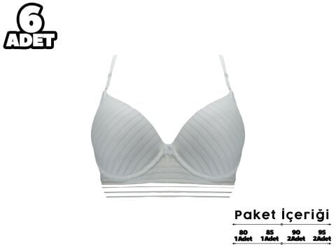 Liza 2170 Misinalı Balenli Desteksiz Sütyen 6'lı